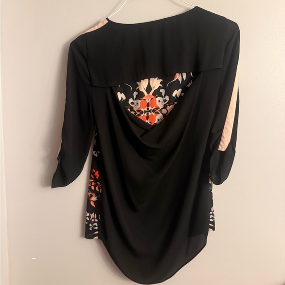 BCBGMaxAzria Black Floral Blouse - Picture 3 of 3